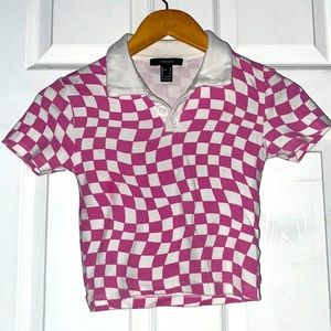 Pink and white shirt checkered